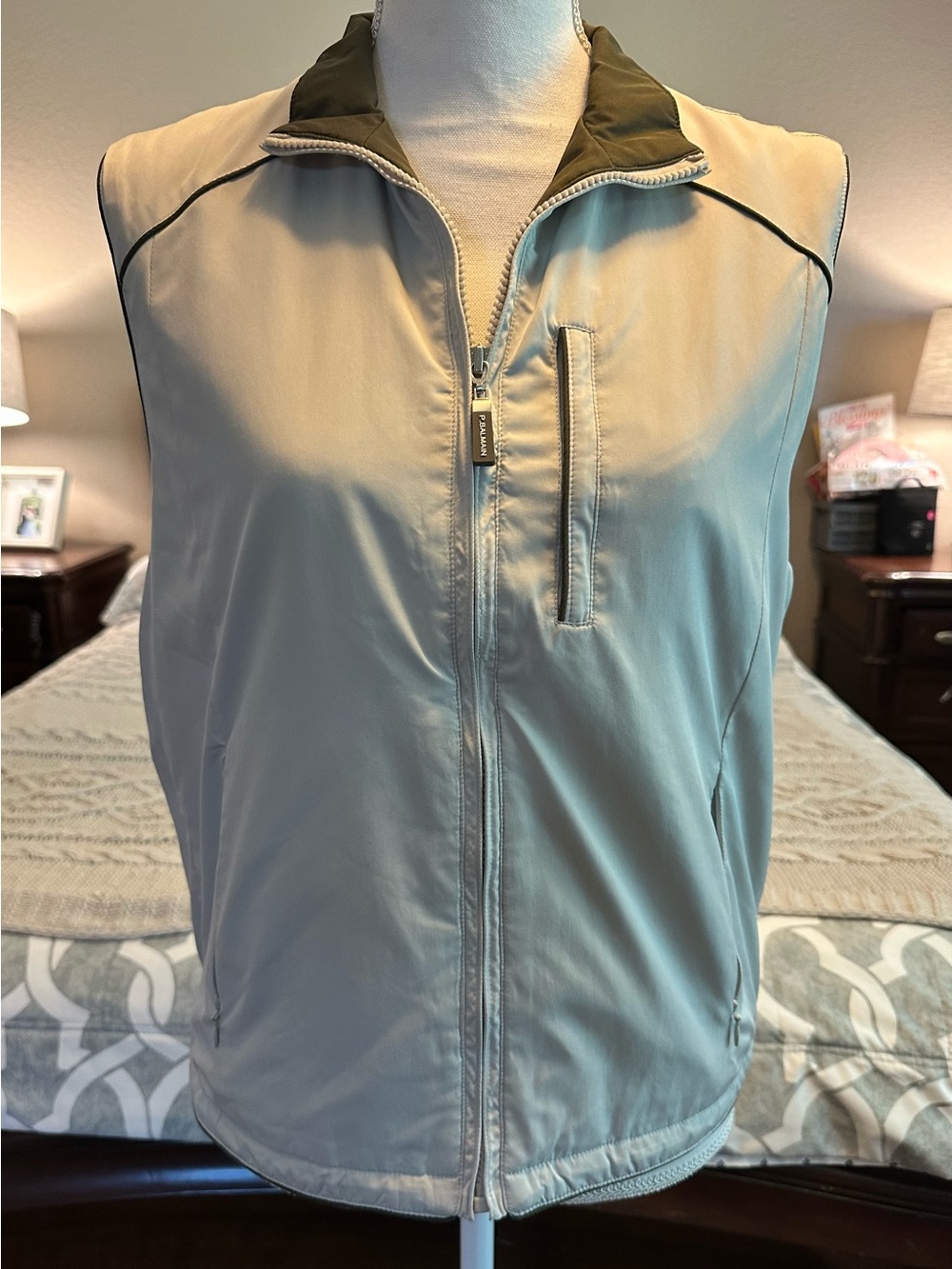 Vintage Pierre Balmain Paris Zip Golf Vest Beige Men's L Fits S/M Unisex M